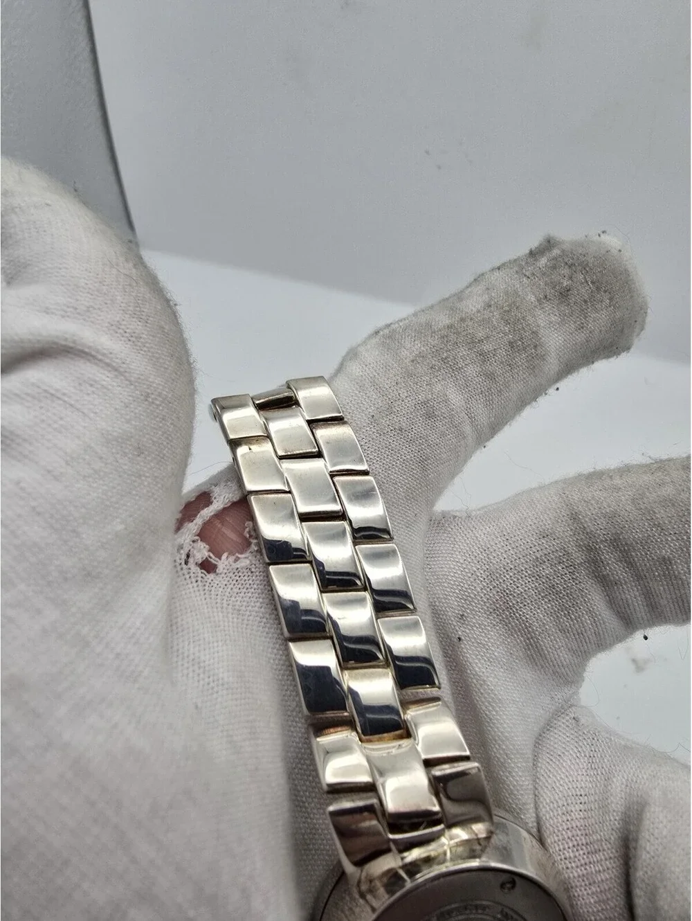 Ecclissi Two Tone Sterling Silver White Dial Ladies Watch With Extra Bezels